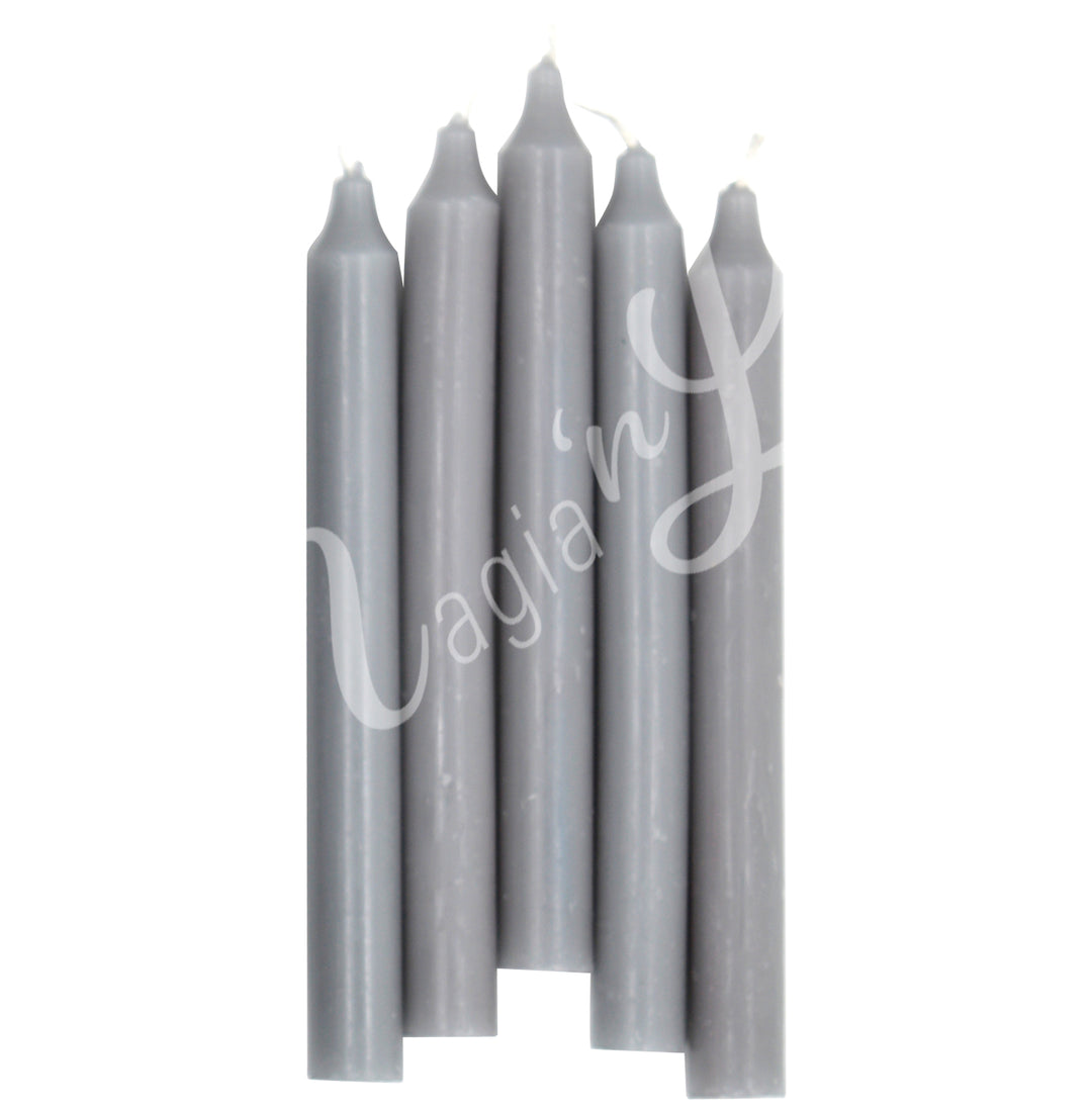MINI CANDLE UNSCENTED GRAY 5"H X 0.5"DIA