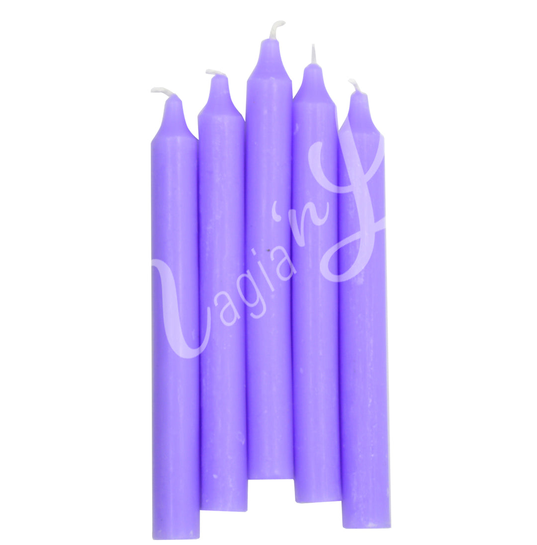 MINI CANDLE UNSCENTED LILAC 5"H X 0.5"DIA