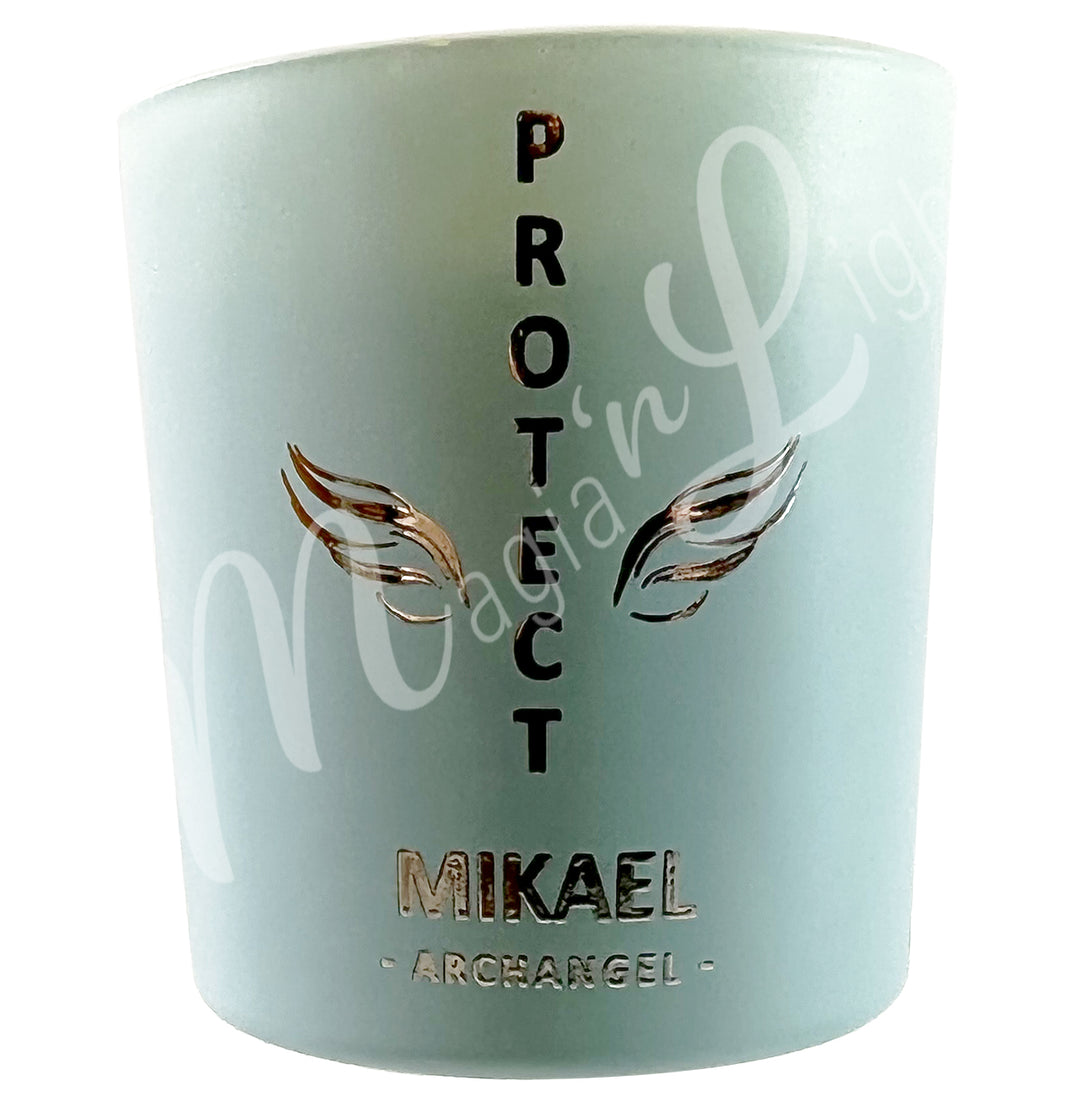 ARCHANGEL MICHAEL CANDLE GINGER FOR PROTECTION 2.75"DIA X 3"H