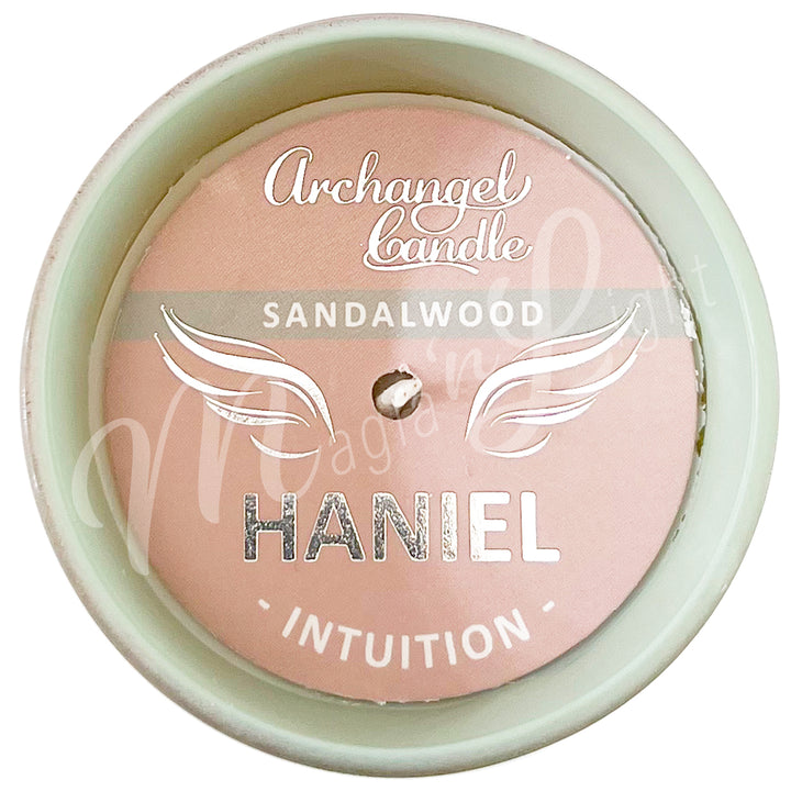 ARCHANGEL HANIEL CANDLE SANDALWOOD FOR INTUITION 2.75"DIA X 3"H