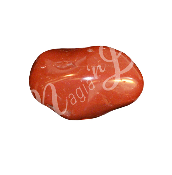 A red polished tumbled stones of Red Jasper.
