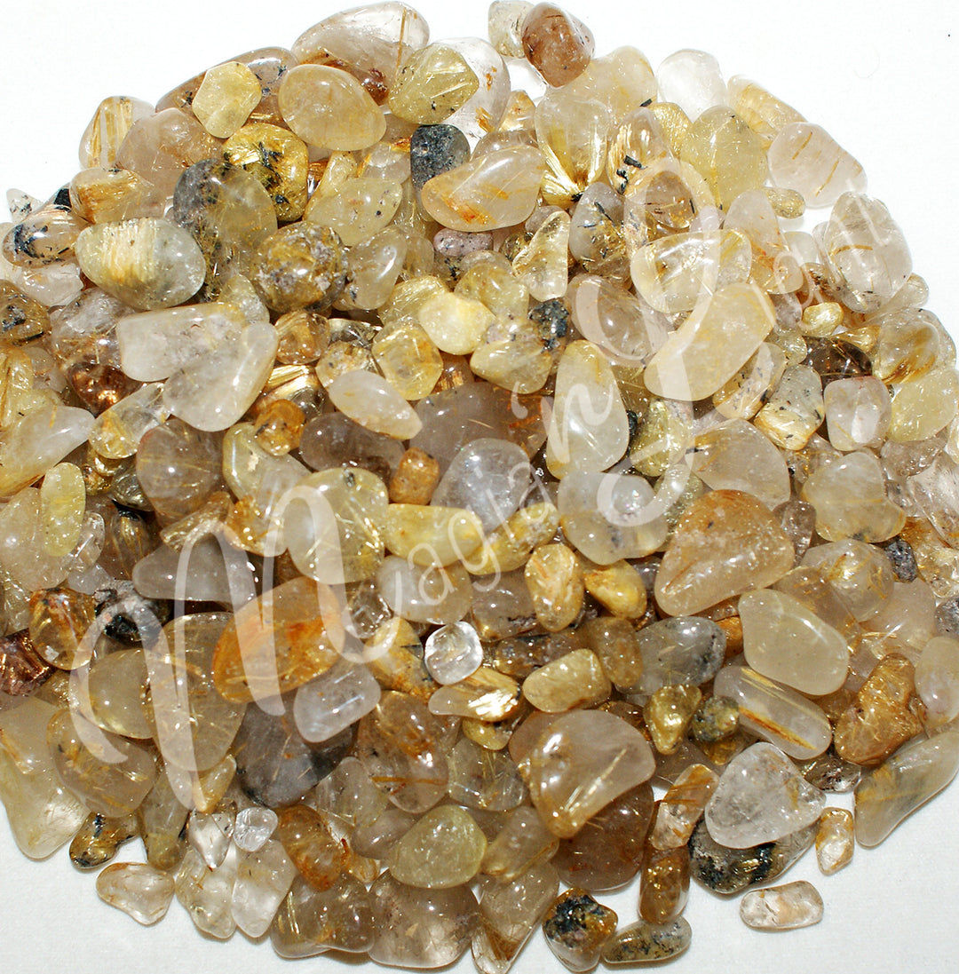 Chips Stones Rutilated Quartz (0.2 LB) 7-15 mm