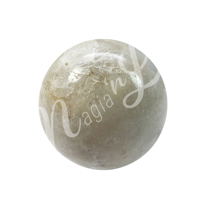 A sphere made of pink amethyst, seen with a different color shade.