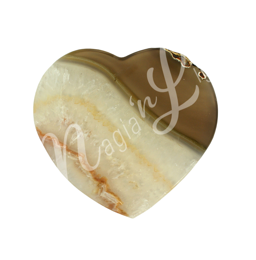 Corazón de Lámina de Ágata Natural 3"