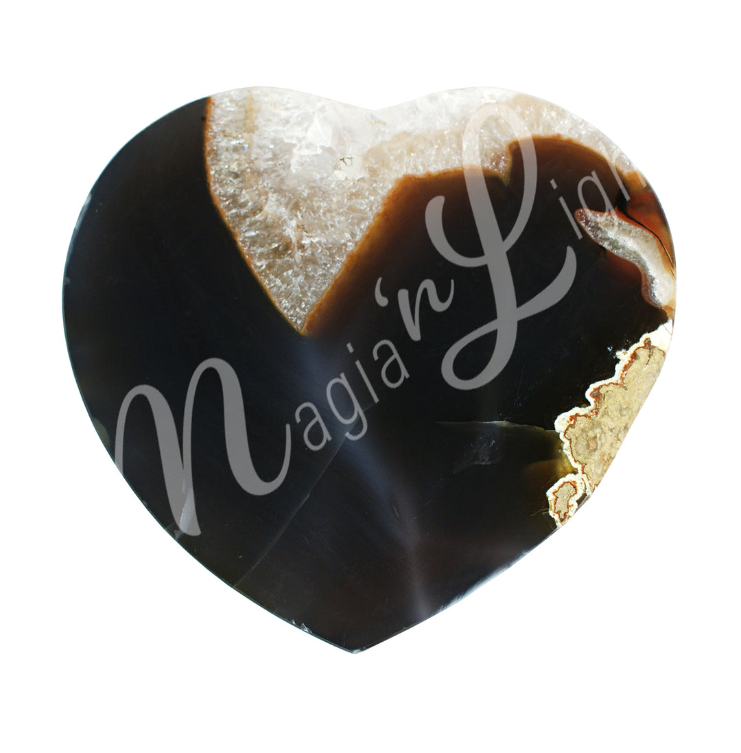 Corazón de Rodaja de Ágata Natural 3,5-4,5″