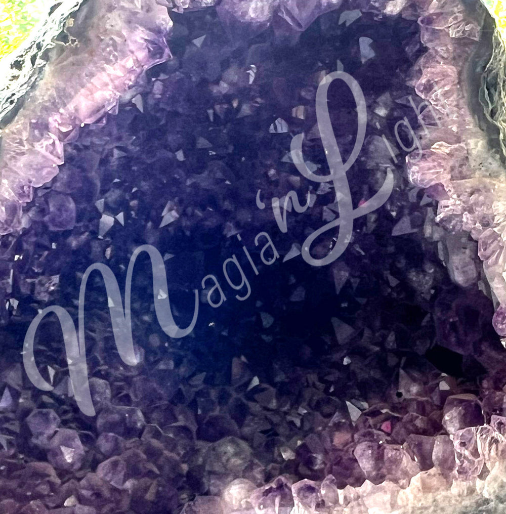 Close-up of the purple interior.