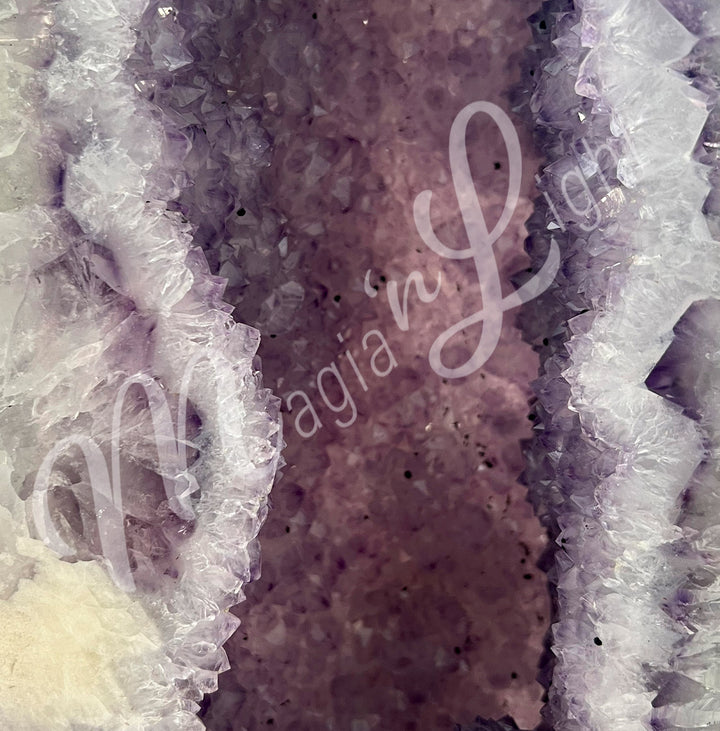 Close-up of the purple interior.