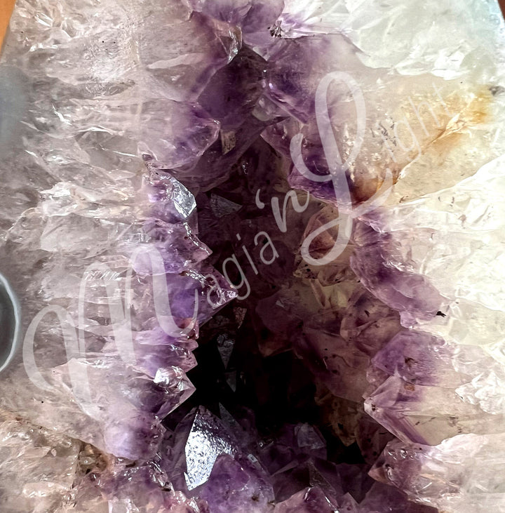 Close-up of the purple interior.