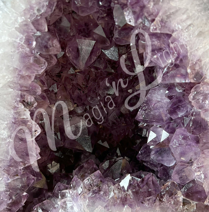 Close-up of the purple interior.