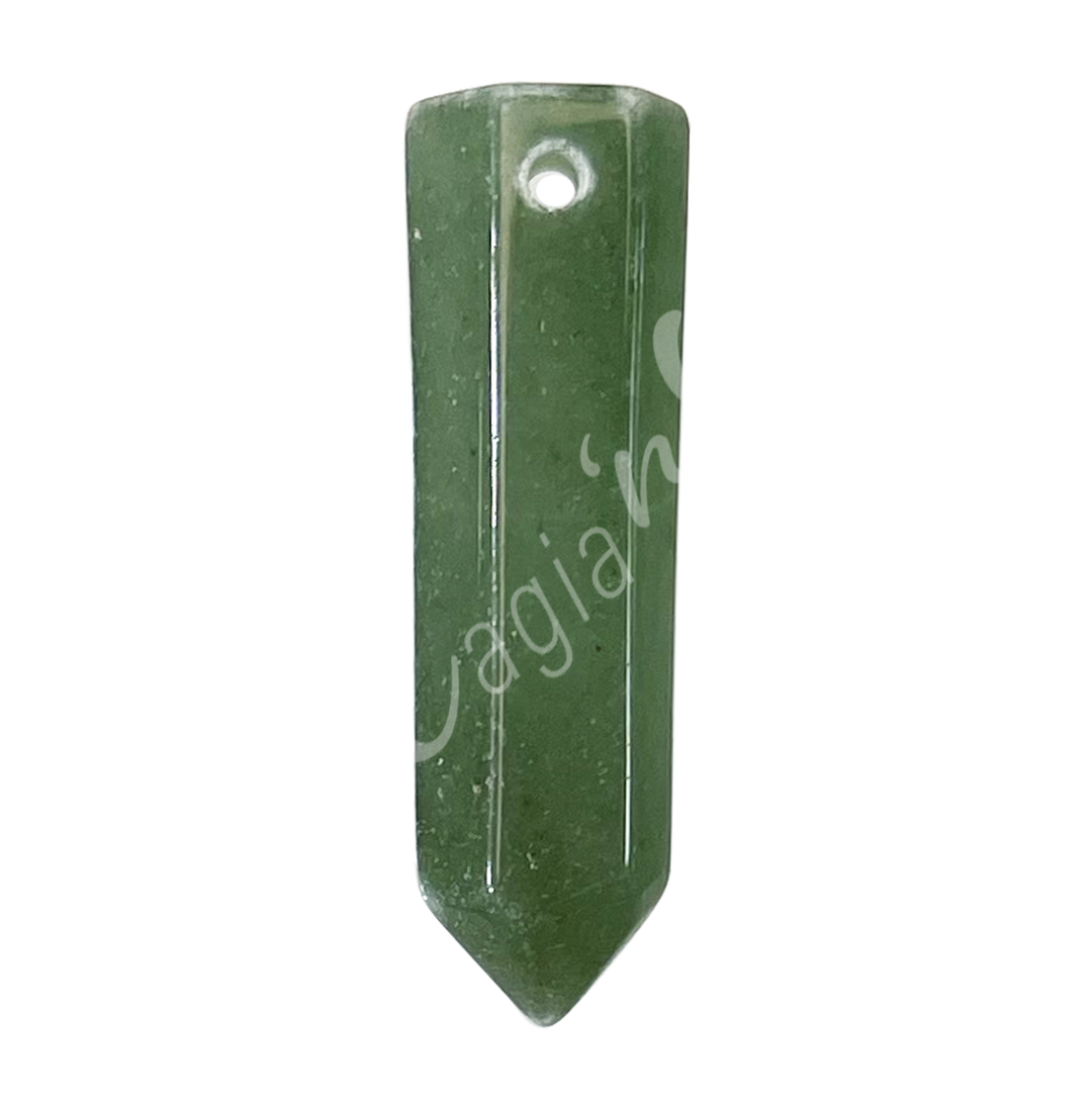 Pendant Point Green Aventurine 6 Sides 1.25″