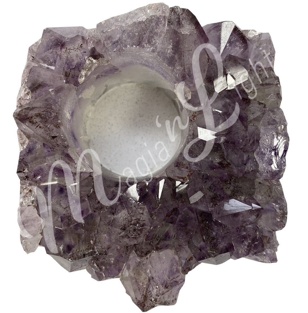Tealight Holder Amethyst B Druse 3.5-5"