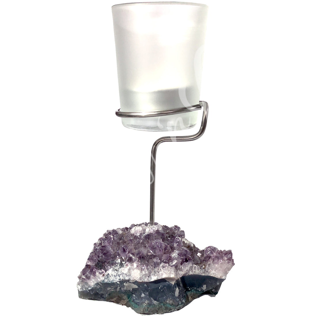 Tealight Holder Amethyst with Stand for Votive