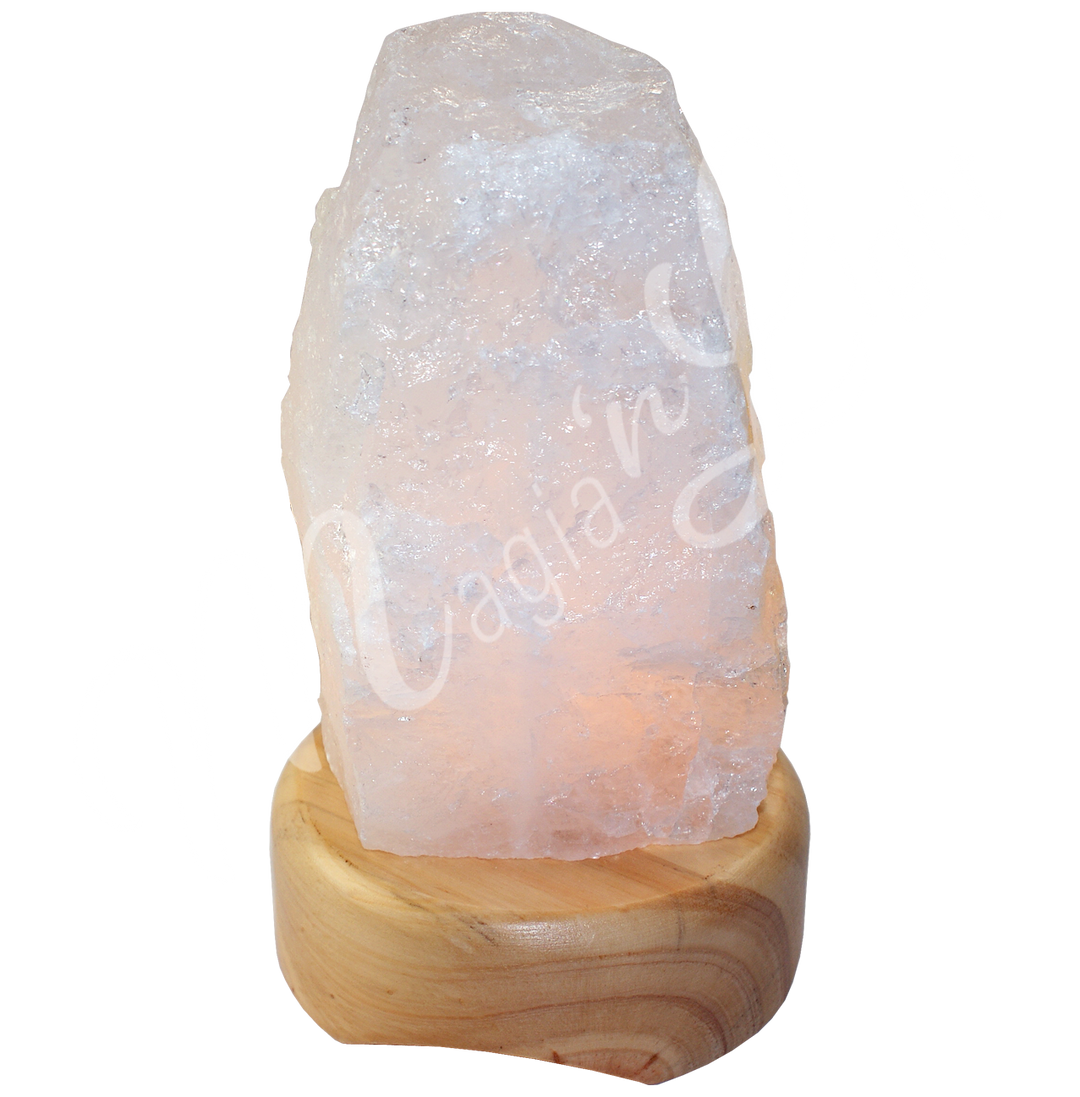 Lamp Natural Rose Quartz 7"H
