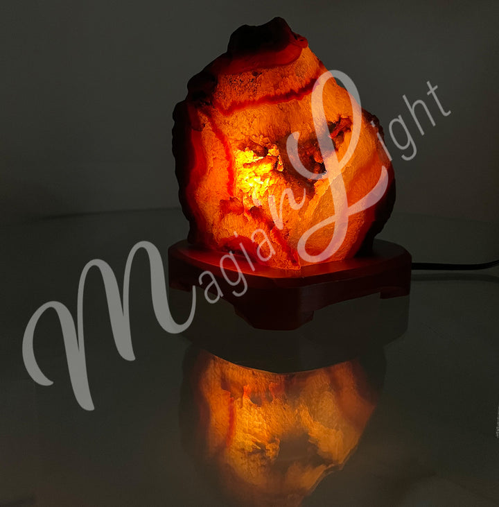 LAMP AGATE, RED NATURAL NO CORD 6-8"H