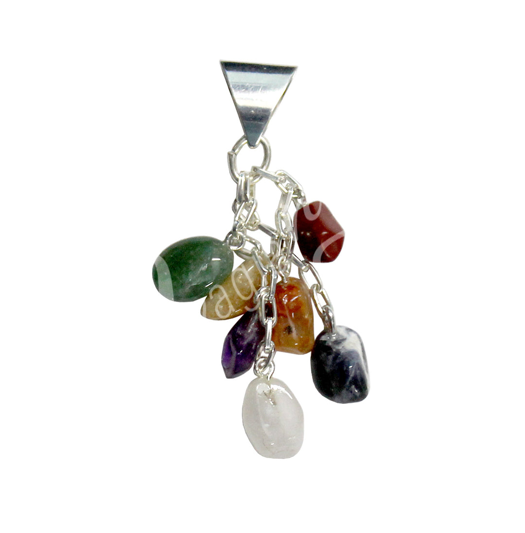 Pendant Chakra Tumbled Stones 2-2.25″