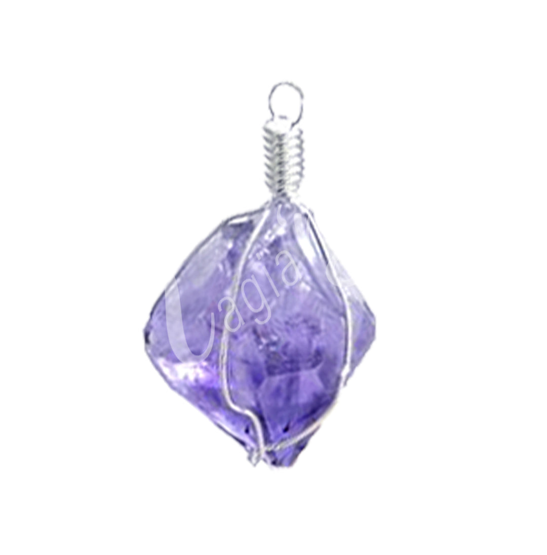 Pendant Cage Point Amethyst 1.5″