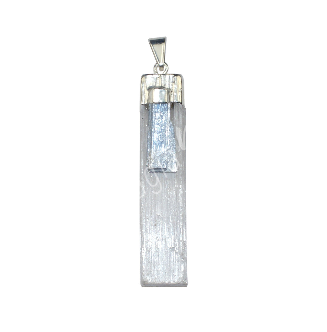 Pendant Selenite with Kyanite 1.5"