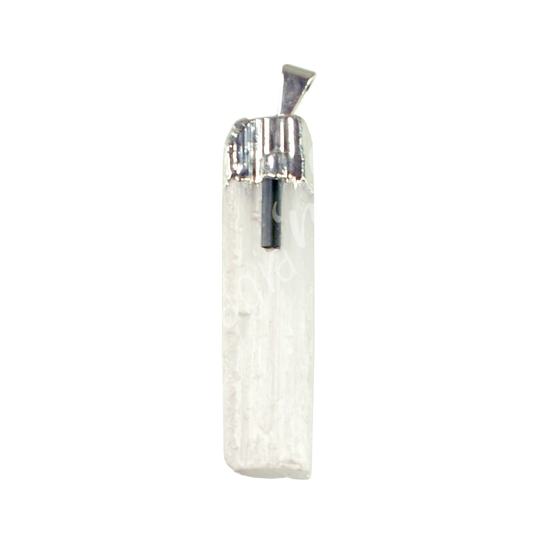 Pendant Selenite with Tourmaline 1.5″