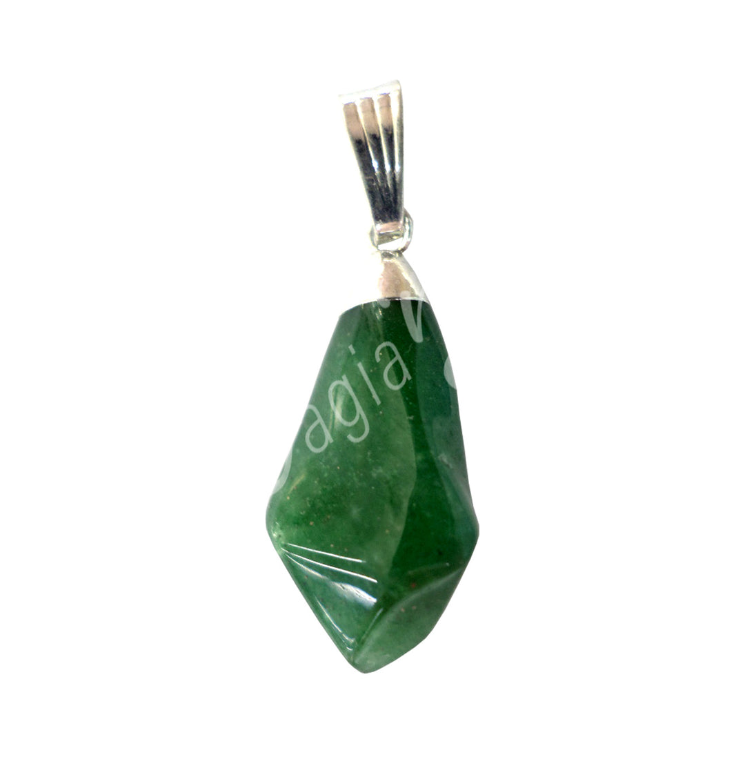 Pendant Diamond Shape Green Aventurine 1.5"
