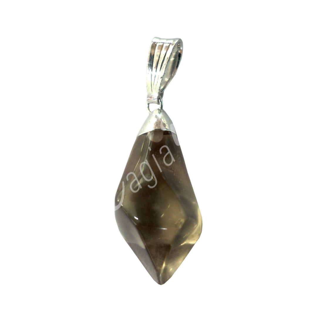 Pendant Diamond Shape Smoky Quartz 1.5"