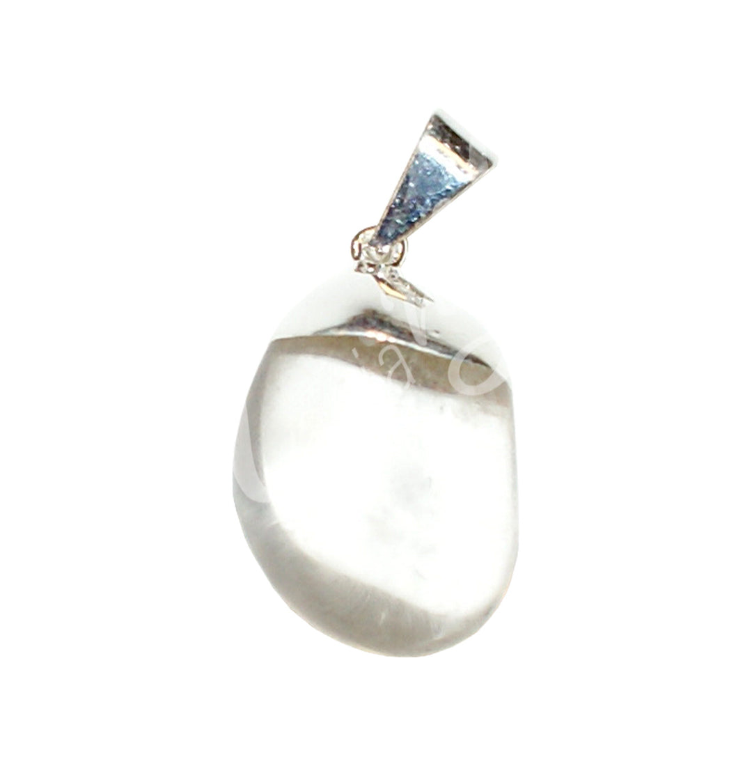 Pendant Tumbled Stone Cap Crystal Quartz 1.25-1.75″