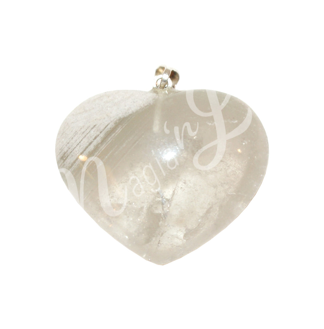 Pendant Heart Phantom Quartz 0.75"