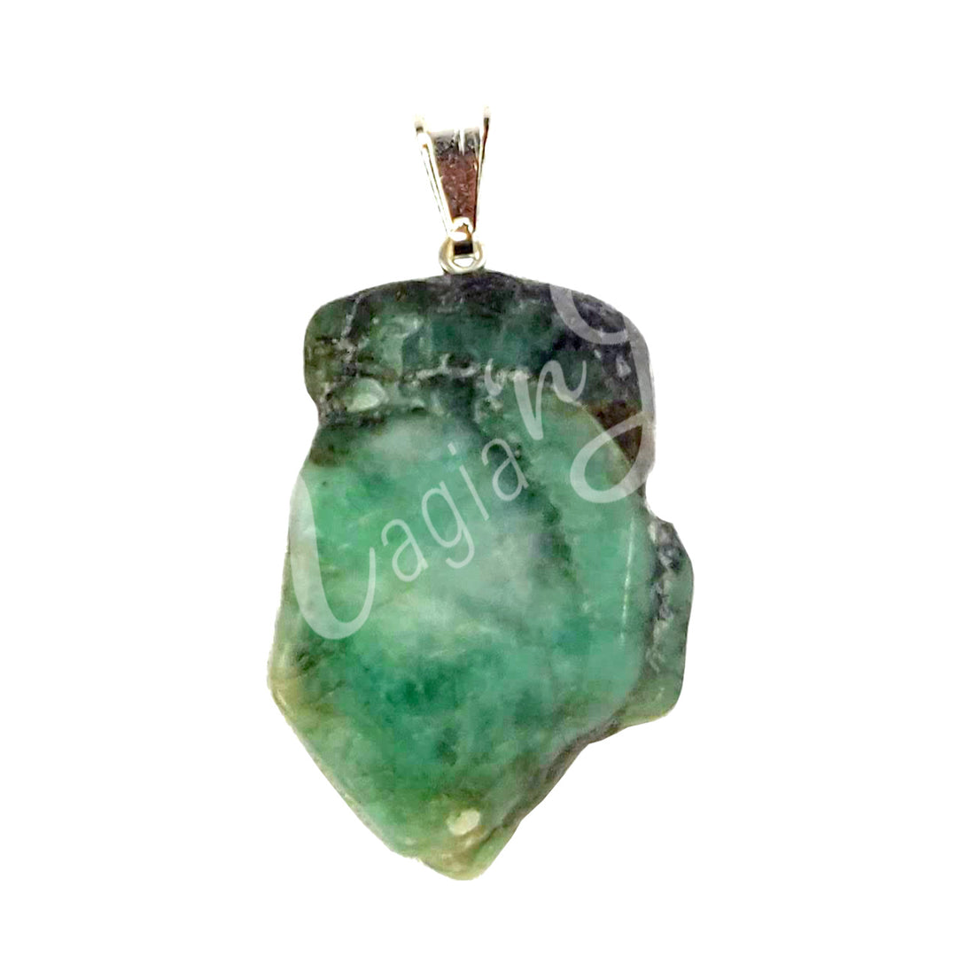 Pendant Slice Emerald 1.25-1.5″L