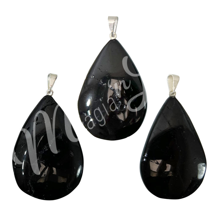 Colgante Gota Turmalina Negra 1,75-2"