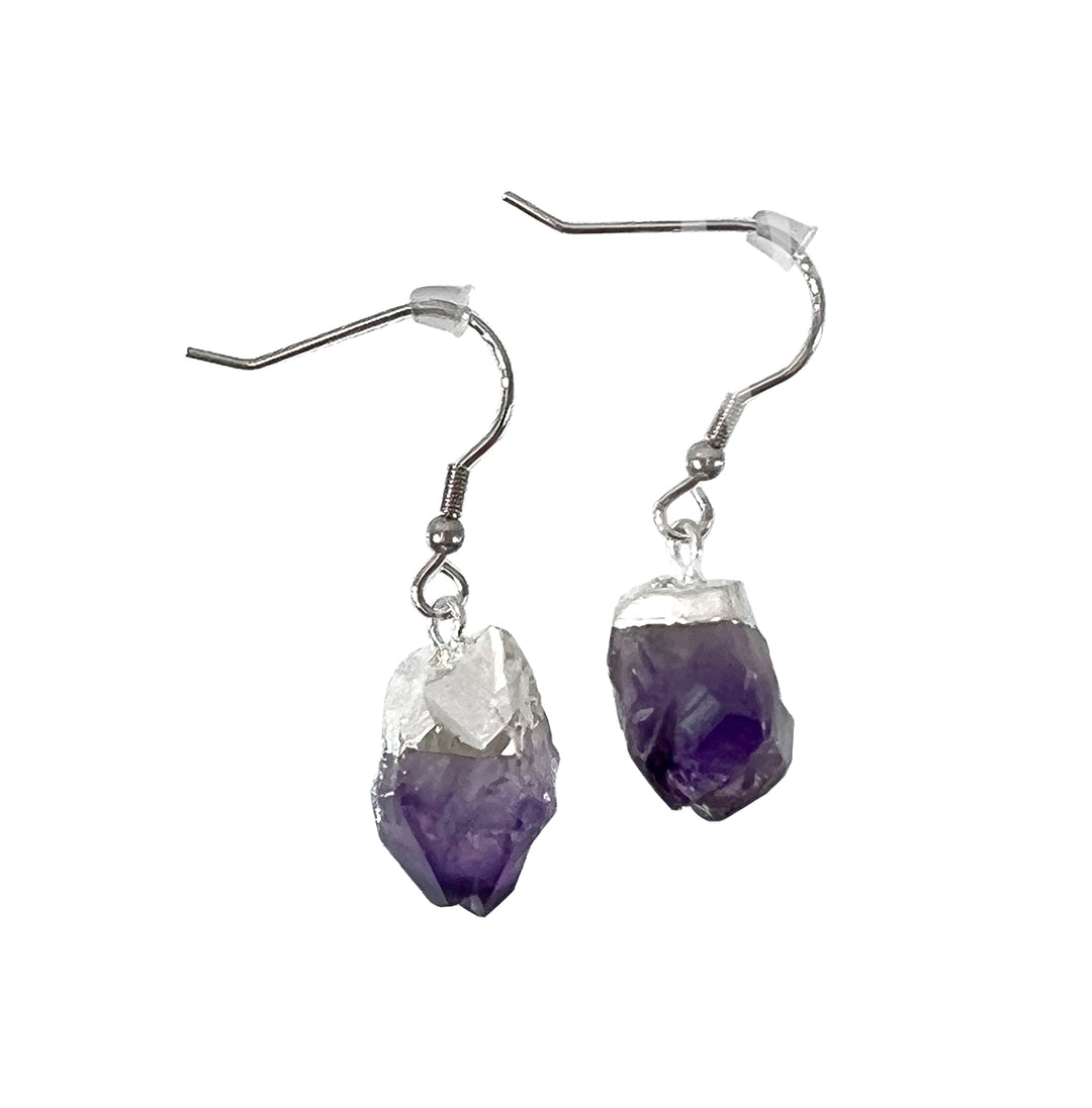 Pendientes de Plata Esterlina con Amatista Natural 35-40mm