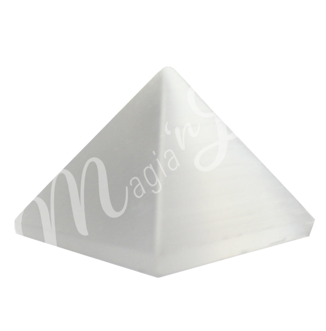 A four side pyramid made of Selenite.