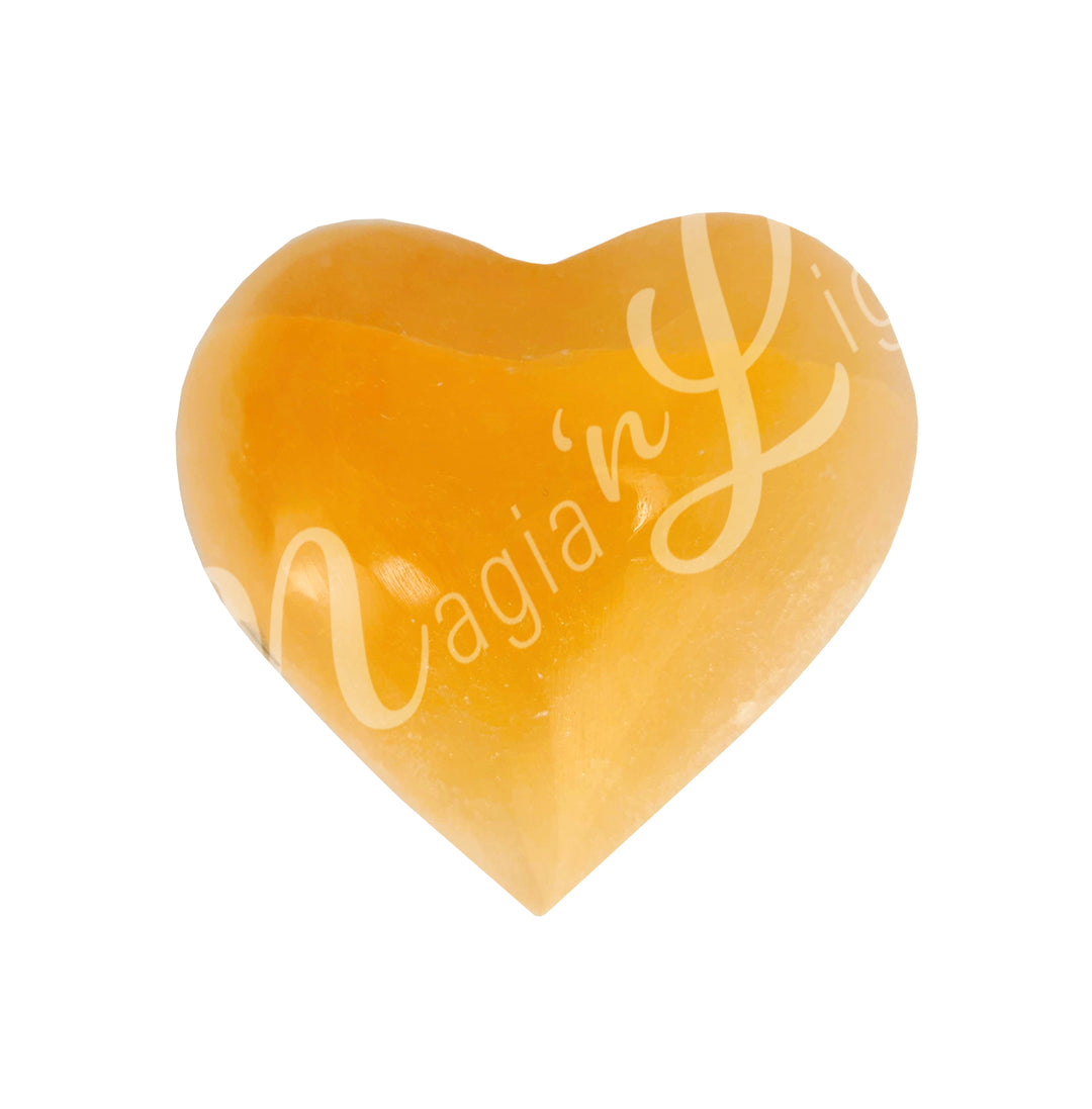 Heart Orange Selenite 3″