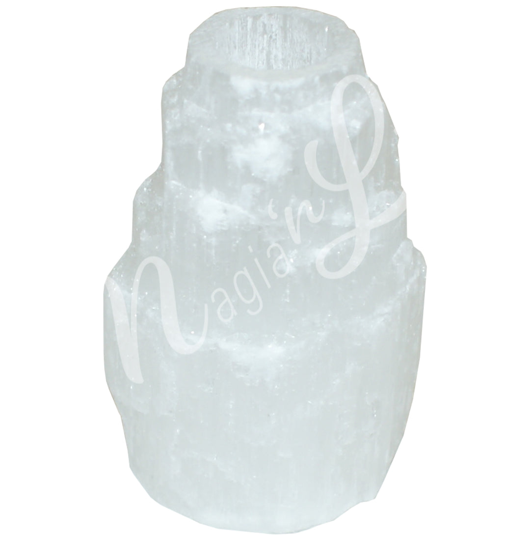 Mini Candle Holder Selenite Iceberg 2"