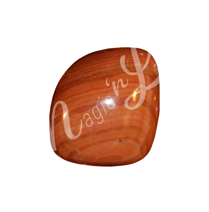 A red polished tumbled stone.