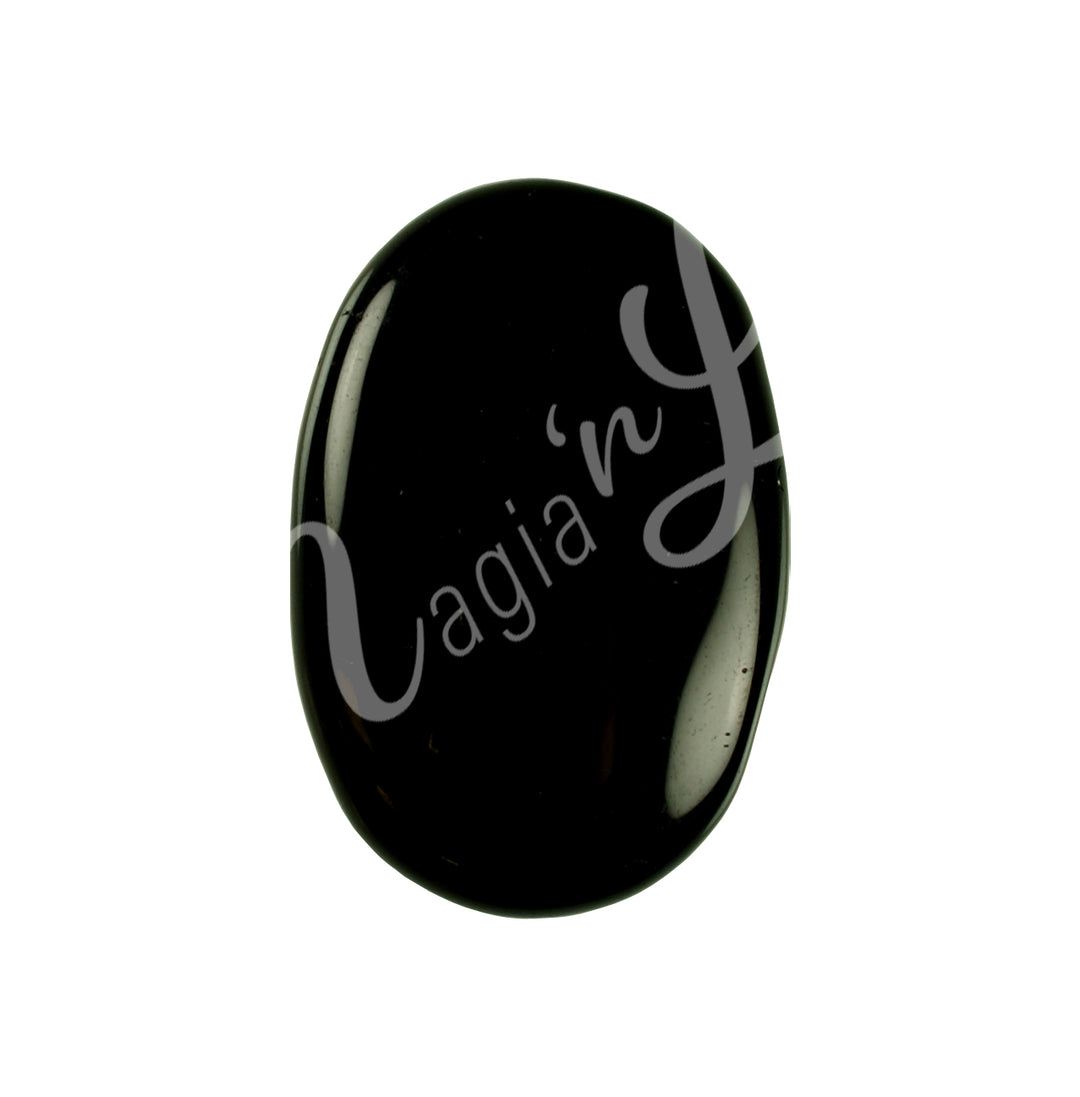 Palm Stone Black Obsidian 1.25 X 1.75″