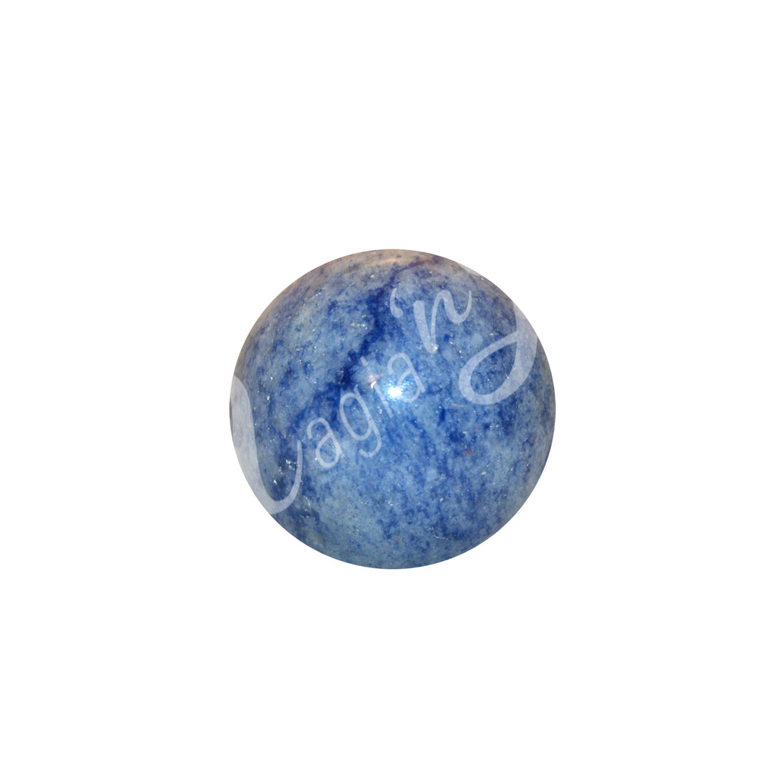 A sphere made of Blue Aventurine.