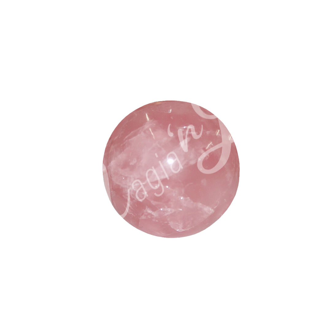 A sphere made of rose quartz.