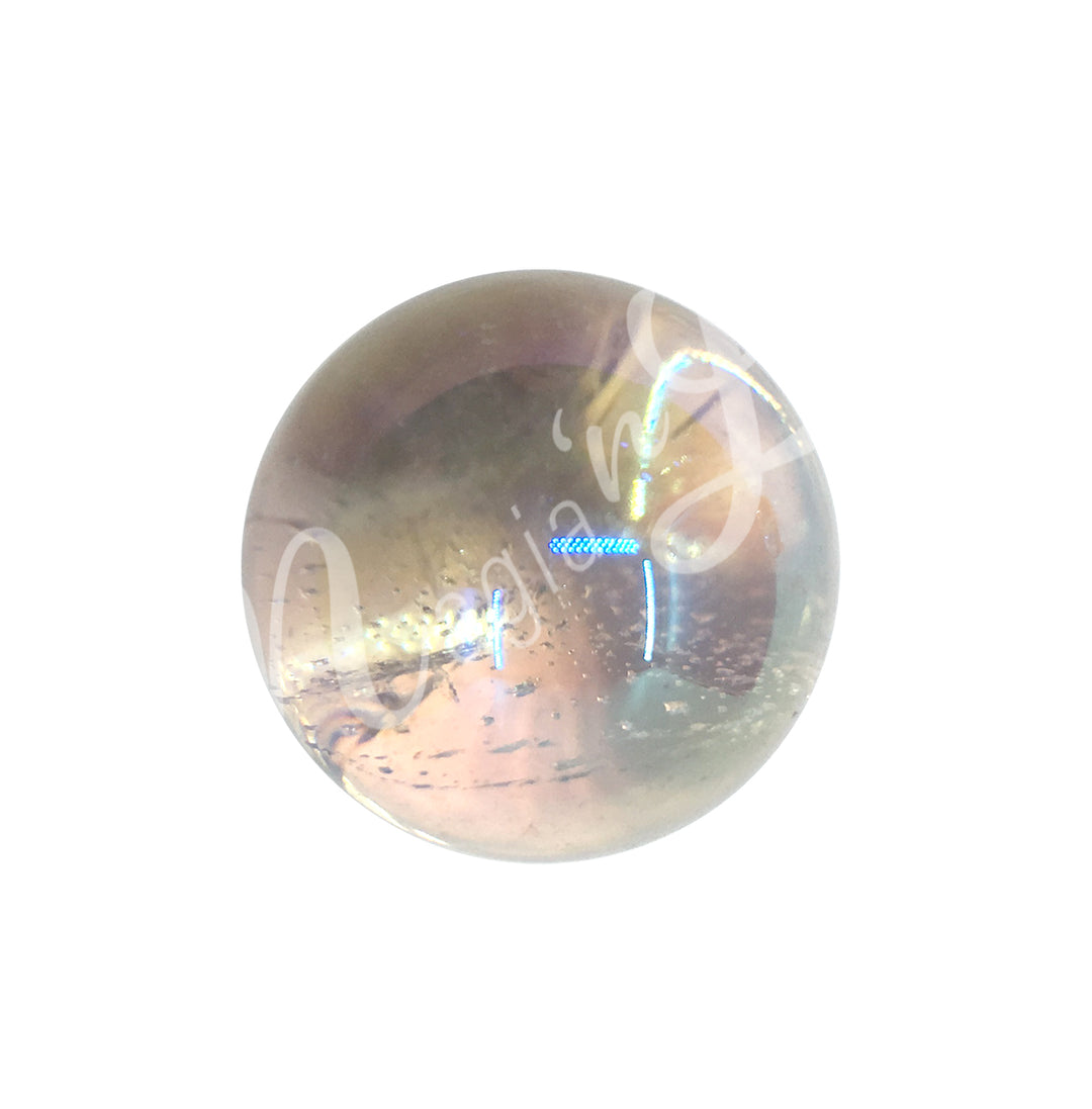 A sphere made of angel aura quartz.