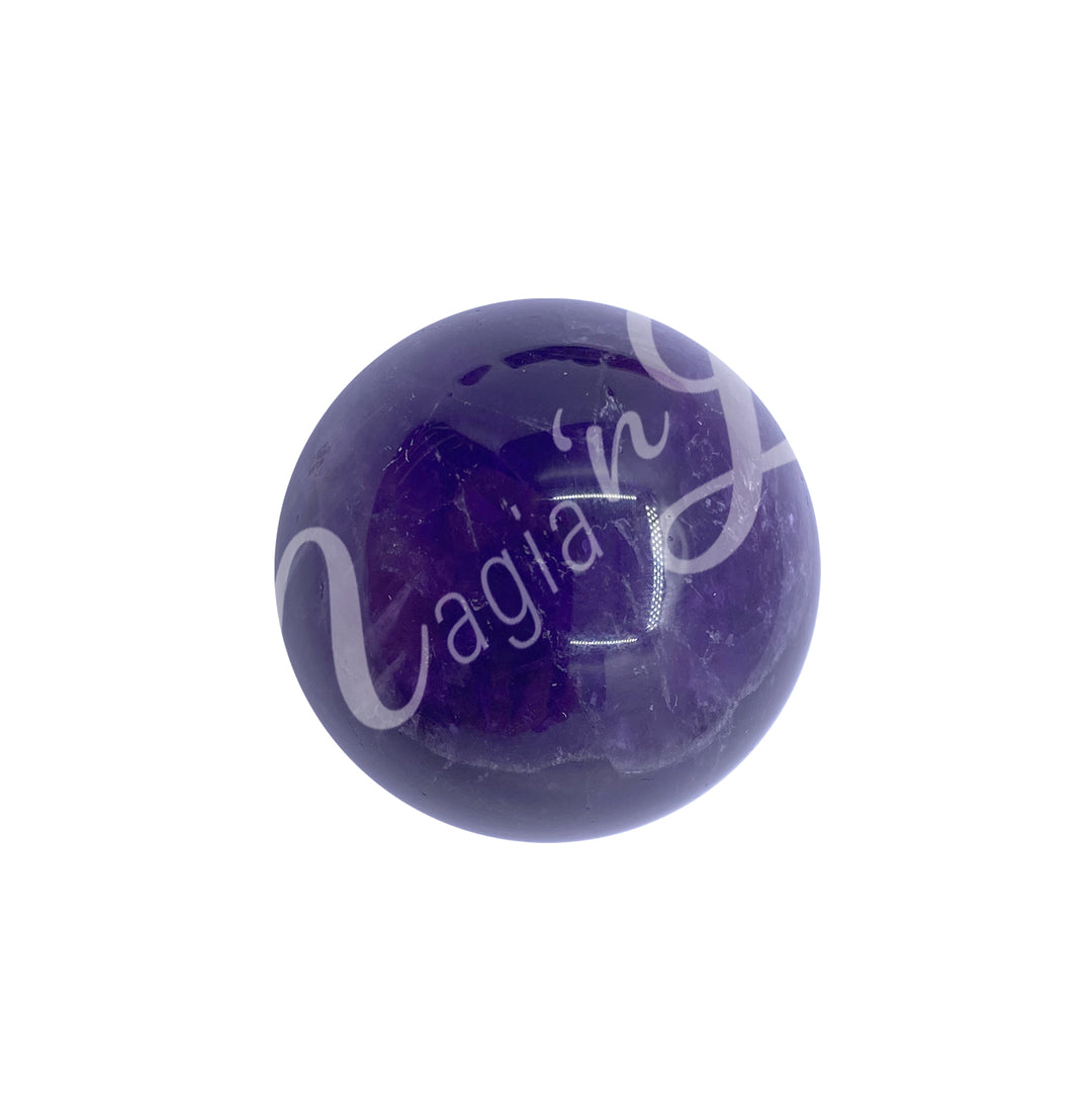 A sphere made of dark amethyst.