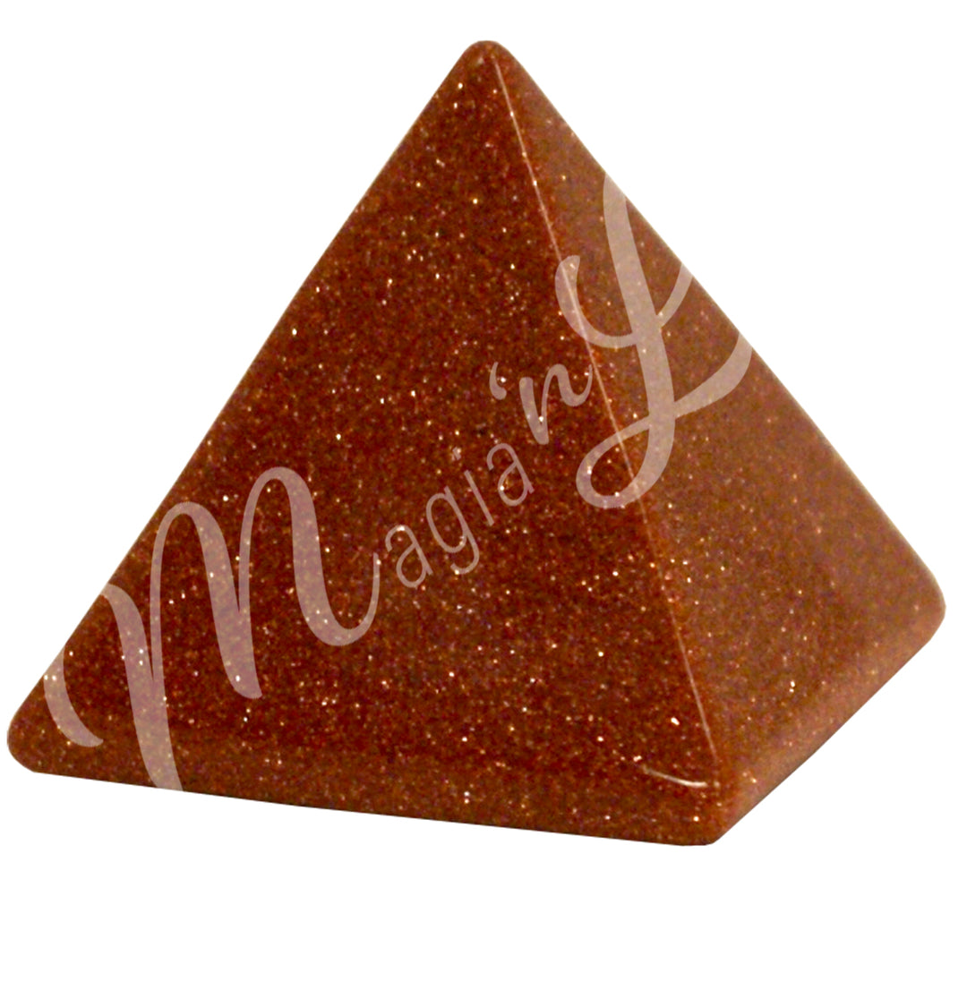 A four side pyramid made of Goldstone.