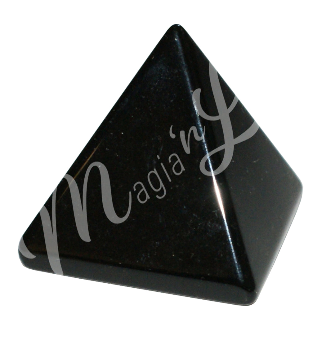 A four side pyramid made of Black Obsidian.