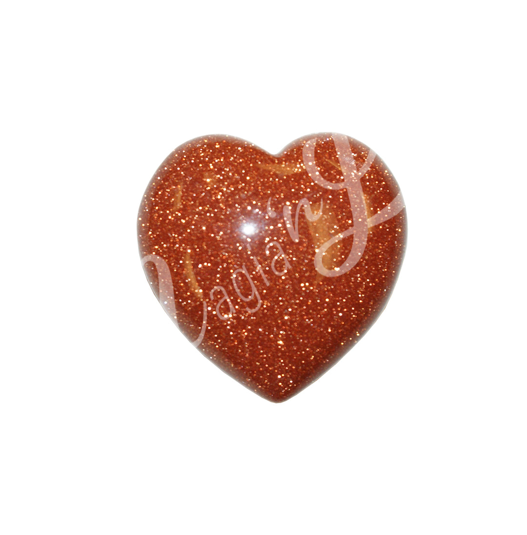 Heart-shaped goldstone crystal.