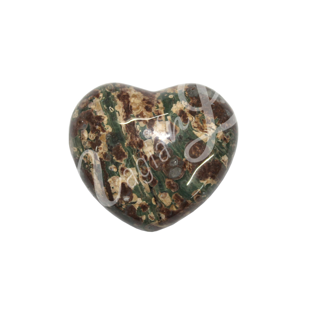 Corazón de Jaspe de Piel de Leopardo Verde 1,5"