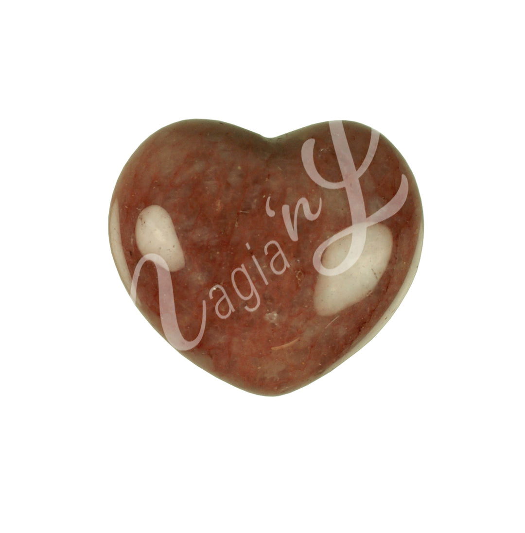 Corazón de Guayaba Roja/Cuarzo Fresa 1,5 X 1,75″
