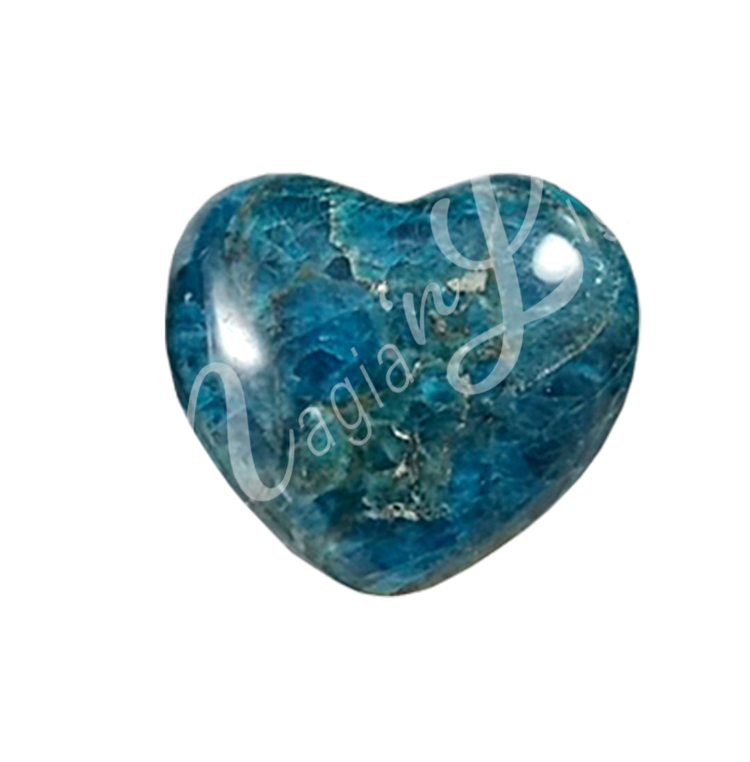 Heart Blue Apatite 1.5 X 1.75″