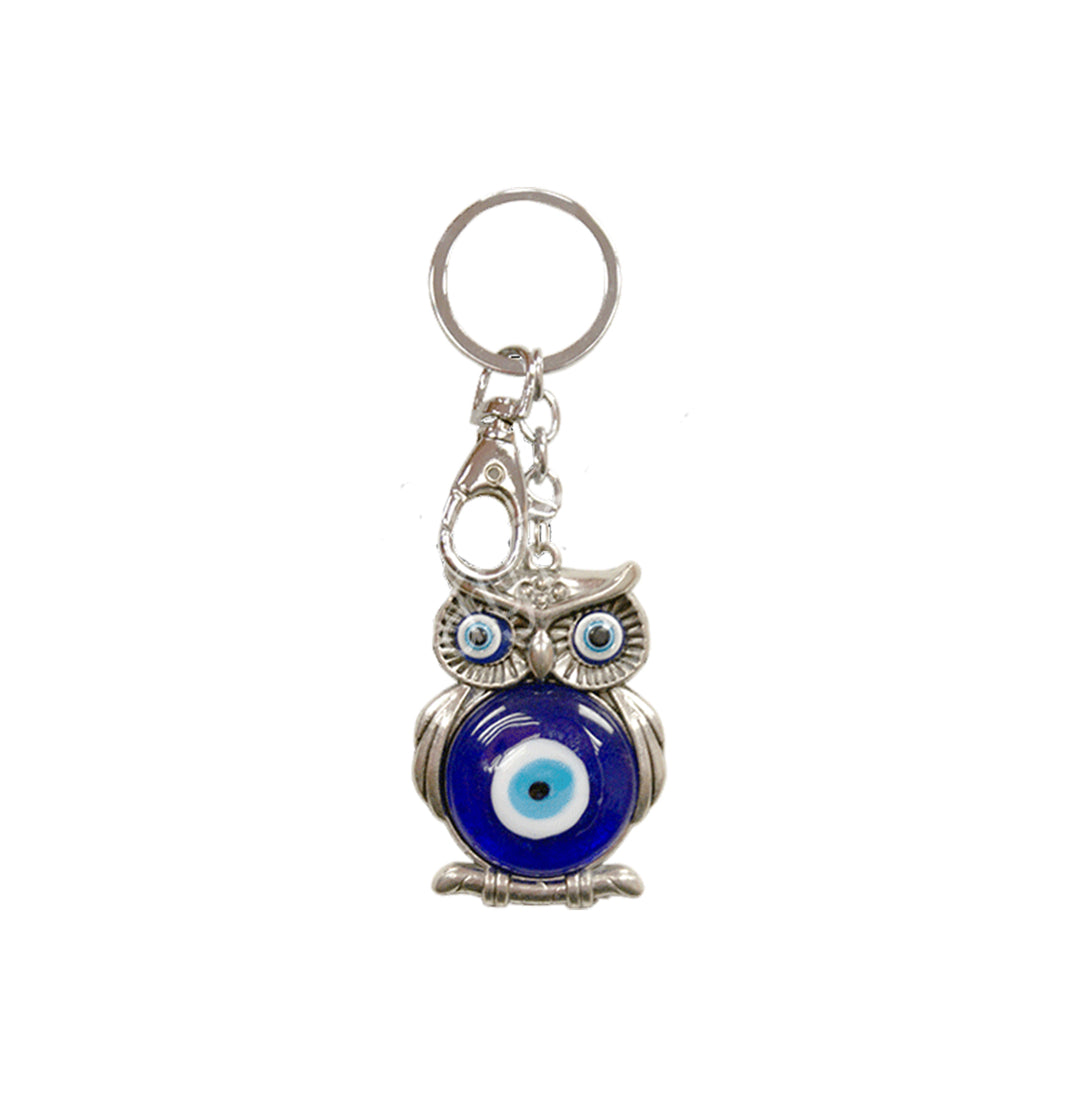 Keychain Evil Eye Watching Owl 4.25-4.5"L
