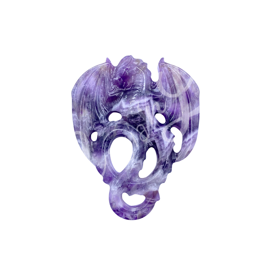 Figurine Dragon Plaque Amethyst 2"