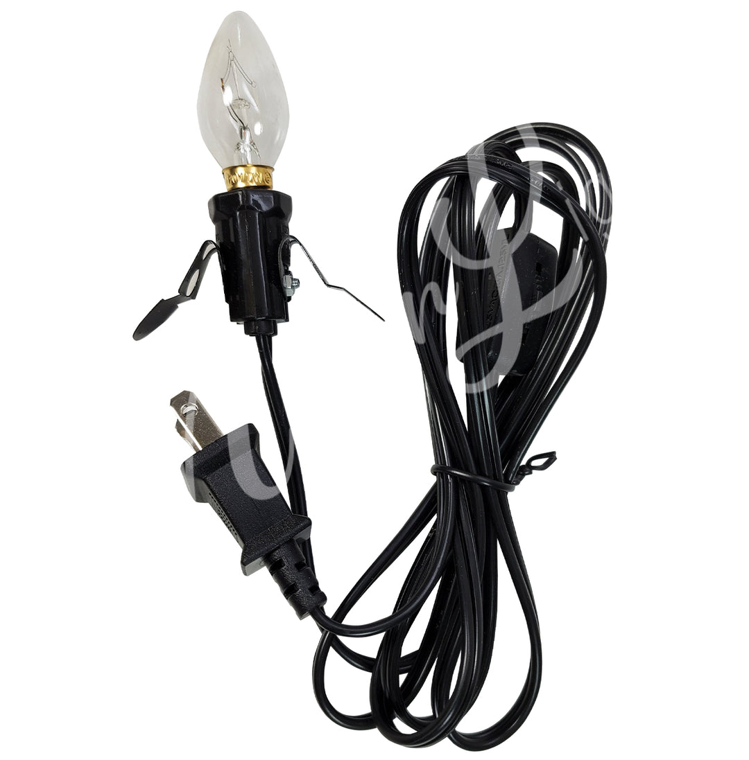 ELECTRIC CORD FOR LAMP BLACK WITH SMALL SOCKET (5 FEET)