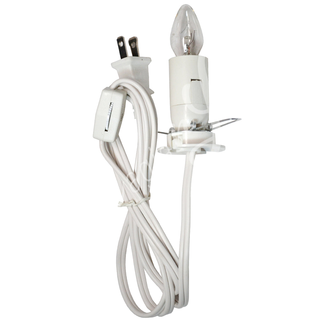 ELECTRIC CORD FOR LAMP WHITE WITH LARGE SOCKET