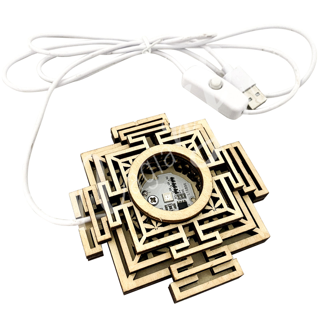 Light Base Multicolor LED Sri Yantra 4-4.5"