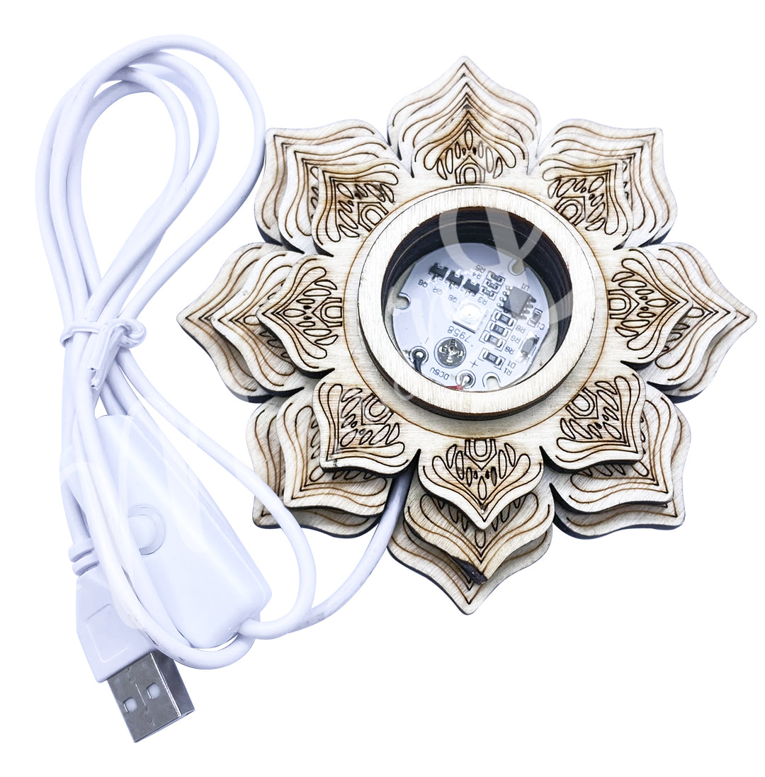 Light Base White LED Lotus 4-4.5"